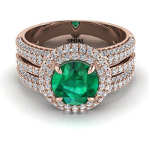 Emerald Halo Luxury Pave Engagement Ring - Sierra No. 5 image 1