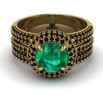 Emerald Halo Luxury Pave Engagement Ring - Sierra No. 34 image 1