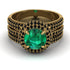 Emerald Halo Luxury Pave Engagement Ring - Sierra No. 34