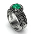 Emerald Halo Luxury Pave Engagement Ring - Sierra No. 36
