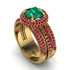 Emerald Halo Luxury Pave Engagement Ring - Sierra No. 49