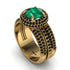 Emerald Halo Luxury Pave Engagement Ring - Sierra No. 34