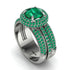 Emerald Halo Luxury Pave Engagement Ring - Sierra No. 21 image 3