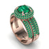 Emerald Halo Luxury Pave Engagement Ring - Sierra No. 20