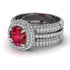 Ruby Halo Luxury Pave Engagement Ring - Sierra No. 12