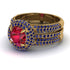 Ruby Halo Luxury Pave Engagement Ring - Sierra No. 70