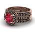 Ruby Halo Luxury Pave Engagement Ring - Sierra No. 41