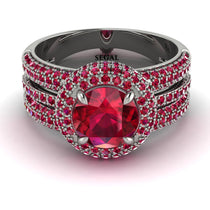 Ruby Halo Luxury Pave Engagement Ring - Sierra No. 57 image 1