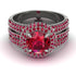Ruby Halo Luxury Pave Engagement Ring - Sierra No. 57