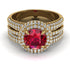 Ruby Halo Luxury Pave Engagement Ring - Sierra No. 10