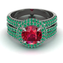 Ruby Halo Luxury Pave Engagement Ring - Sierra No. 27 image 1