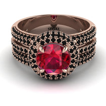 Ruby Halo Luxury Pave Engagement Ring - Sierra No. 41 image 1