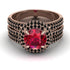 Ruby Halo Luxury Pave Engagement Ring - Sierra No. 41