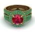 Ruby Halo Luxury Pave Engagement Ring - Sierra No. 25