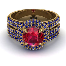 Ruby Halo Luxury Pave Engagement Ring - Sierra No. 70 image 1