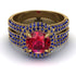 Ruby Halo Luxury Pave Engagement Ring - Sierra No. 70