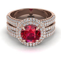 Ruby Halo Luxury Pave Engagement Ring - Sierra No. 11 image 1