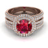 Ruby Halo Luxury Pave Engagement Ring - Sierra No. 11