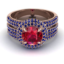 Ruby Halo Luxury Pave Engagement Ring - Sierra No. 71 image 1