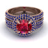 Ruby Halo Luxury Pave Engagement Ring - Sierra No. 71