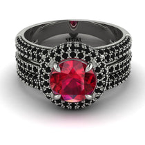 Ruby Halo Luxury Pave Engagement Ring - Sierra No. 42 image 1
