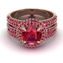 Ruby Halo Luxury Pave Engagement Ring - Sierra No. 56 image 1