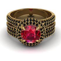 Ruby Halo Luxury Pave Engagement Ring - Sierra No. 40 image 1