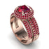 Ruby Halo Luxury Pave Engagement Ring - Sierra No. 56