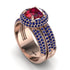Ruby Halo Luxury Pave Engagement Ring - Sierra No. 71