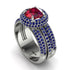 Ruby Halo Luxury Pave Engagement Ring - Sierra No. 72