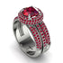 Ruby Halo Luxury Pave Engagement Ring - Sierra No. 57