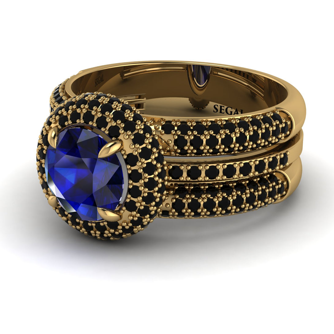 Sapphire Halo Luxury Pave Engagement Ring - Sierra No. 43