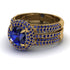 Sapphire Halo Luxury Pave Engagement Ring - Sierra No. 73