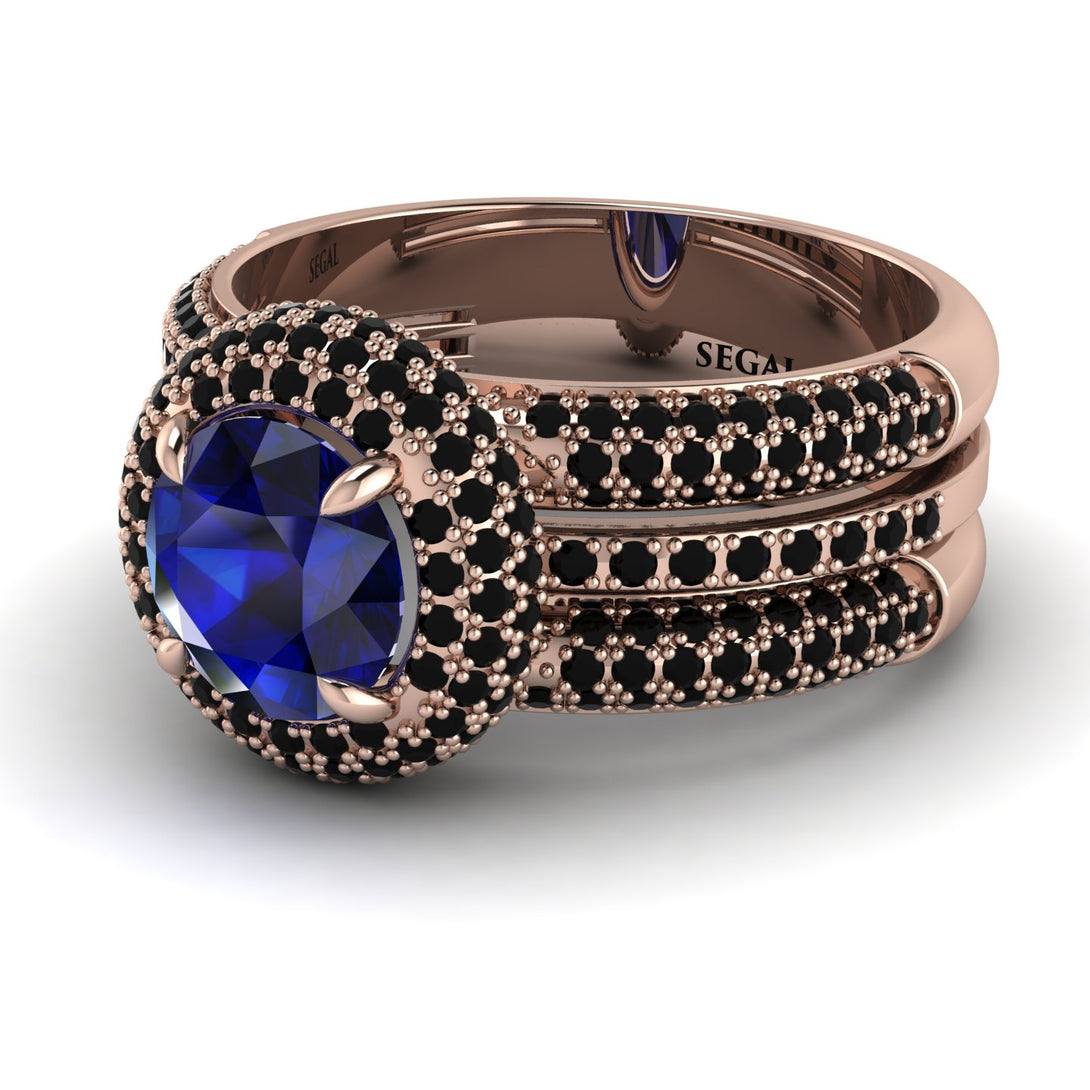 Sapphire Halo Luxury Pave Engagement Ring - Sierra No. 44