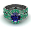 Sapphire Halo Luxury Pave Engagement Ring - Sierra No. 30