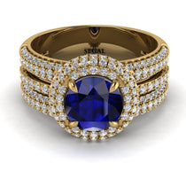 Sapphire Halo Luxury Pave Engagement Ring - Sierra No. 13 image 1