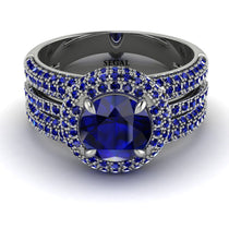 Sapphire Halo Luxury Pave Engagement Ring - Sierra No. 75 image 1