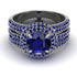 Sapphire Halo Luxury Pave Engagement Ring - Sierra No. 75