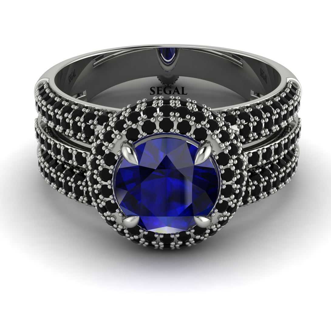 Sapphire Halo Luxury Pave Engagement Ring - Sierra No. 45