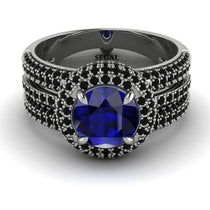 Sapphire Halo Luxury Pave Engagement Ring - Sierra No. 45 image 1