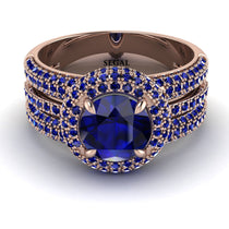 Sapphire Halo Luxury Pave Engagement Ring - Sierra No. 74 image 1