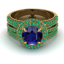 Sapphire Halo Luxury Pave Engagement Ring - Sierra No. 28 image 1