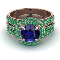 Sapphire Halo Luxury Pave Engagement Ring - Sierra No. 29 image 1
