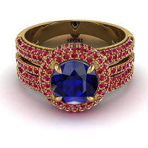Sapphire Halo Luxury Pave Engagement Ring - Sierra No. 58 image 1
