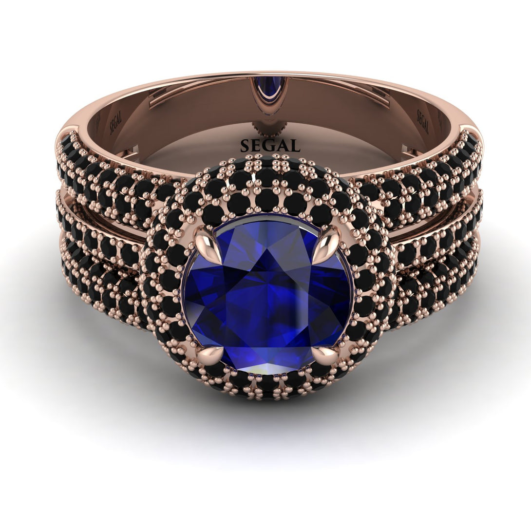 Sapphire Halo Luxury Pave Engagement Ring - Sierra No. 44