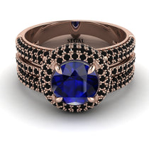 Sapphire Halo Luxury Pave Engagement Ring - Sierra No. 44 image 1