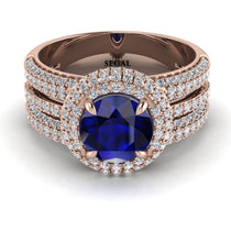 Sapphire Halo Luxury Pave Engagement Ring - Sierra No. 14 image 1