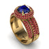 Sapphire Halo Luxury Pave Engagement Ring - Sierra No. 58
