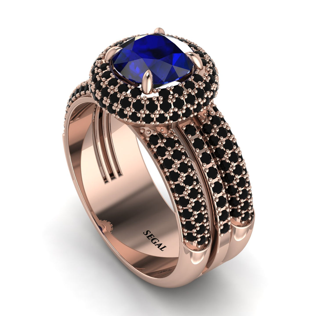 Sapphire Halo Luxury Pave Engagement Ring - Sierra No. 44