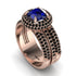 Sapphire Halo Luxury Pave Engagement Ring - Sierra No. 44